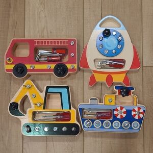 Montessori Wooden Screw Together Vehicle Puzzles